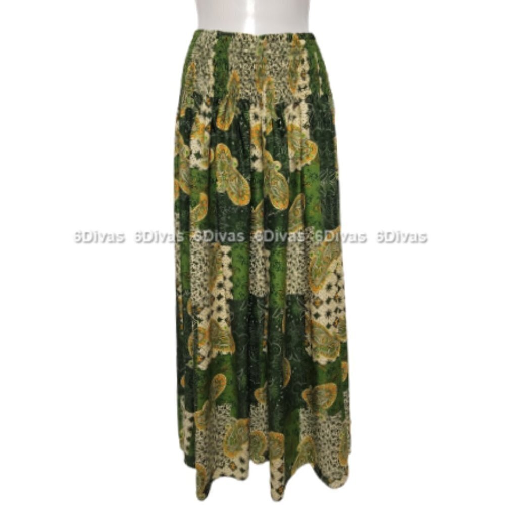 Cotton Skirt, Elastic waisted skirt, Casual Summer Long Skirt- ONE SIZE - NEW